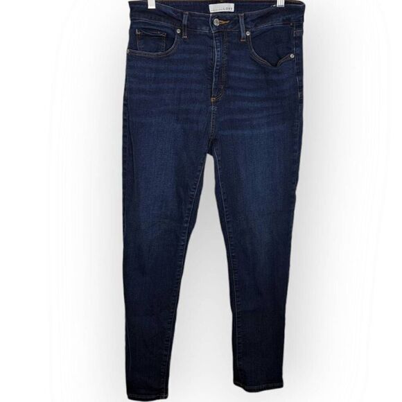 LOFT Women's Curvy High Rise Skinny Jeans in Classic Dark Indigo Wash size 8 / 2 - Picture 3 of 10